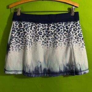 SOFISBELLA Women's Athletic Tennis Skirt Skort Blue Leopard Print Size M